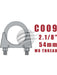 Aunger Zinc Plated U-Bolt Clamp - M8 X 54mm C009 Exhaust Clamps Aunger - Micks Gone Bush