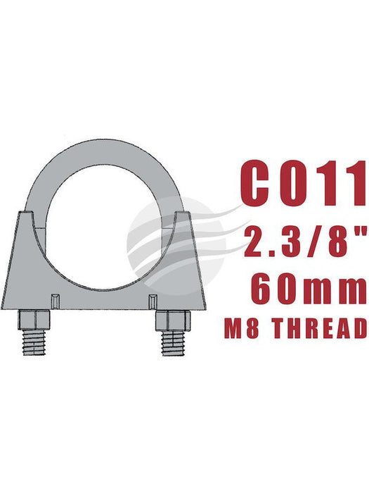 Aunger U-Bolt Clamp M8 X 60mm Zinc Plated C011-10 Aunger - Micks Gone Bush