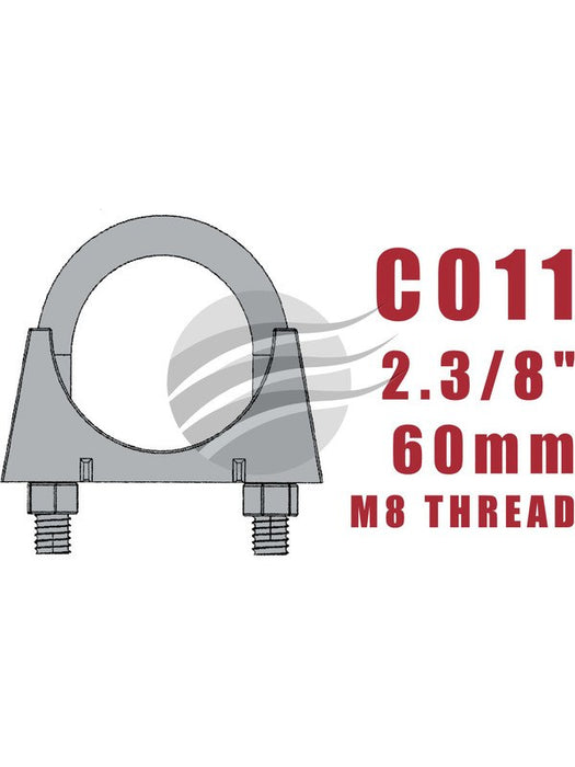 Aunger Zinc Plated U-Bolt Clamp - M8 X 60mm C011 Aunger - Micks Gone Bush