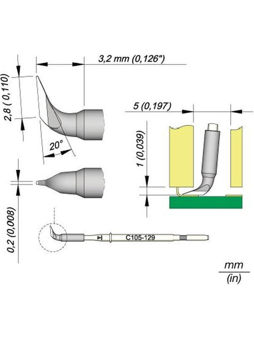 JBC Cartridge Chisel 2.8x0.2 C105129 JBC - Micks Gone Bush