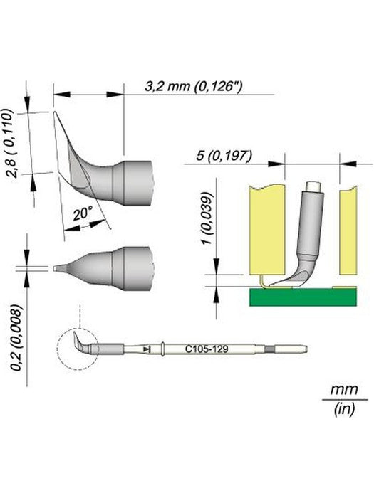 JBC Cartridge Chisel 2.8x0.2 C105129 JBC - Micks Gone Bush