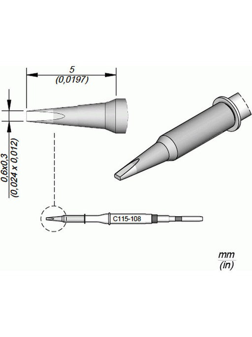 JBC Cartridge Chisel 0.6x0.3 C115108 JBC - Micks Gone Bush