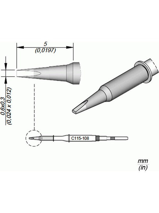JBC Cartridge Chisel 0.6x0.3 C115108 JBC - Micks Gone Bush