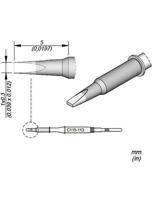 JBC Cartridge Chisel 1x0.3 C115113 JBC - Micks Gone Bush