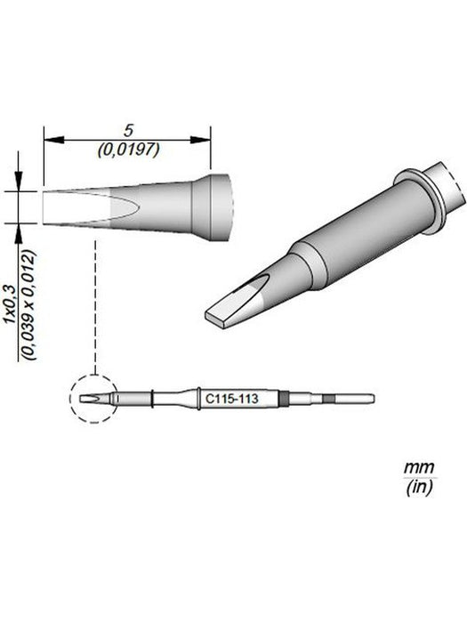 JBC Cartridge Chisel 1x0.3 C115113 JBC - Micks Gone Bush