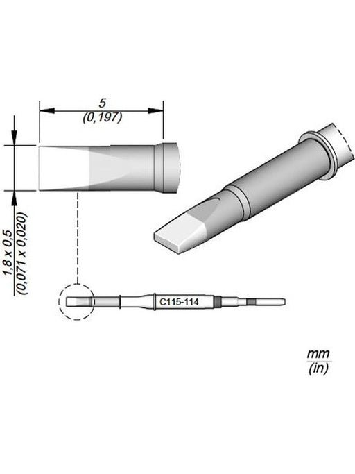 JBC Cartridge Chisel 1.8x0.5 C115114 JBC - Micks Gone Bush