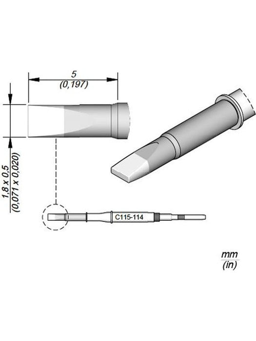 JBC Cartridge Chisel 1.8x0.5 C115114 JBC - Micks Gone Bush