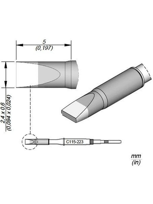 JBC Cartridge Chisel 2.4x0.6 C115223 JBC - Micks Gone Bush