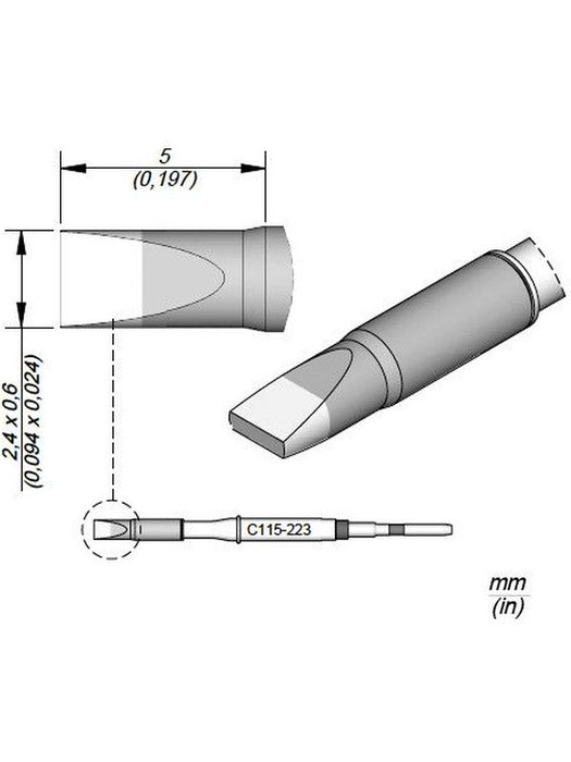 JBC Cartridge Chisel 2.4x0.6 C115223 JBC - Micks Gone Bush