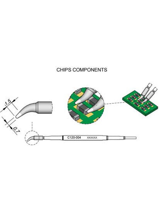 JBC 0.7mm Chip Component Micro Tweezer Cartridge Tip C120004 JBC - Micks Gone Bush