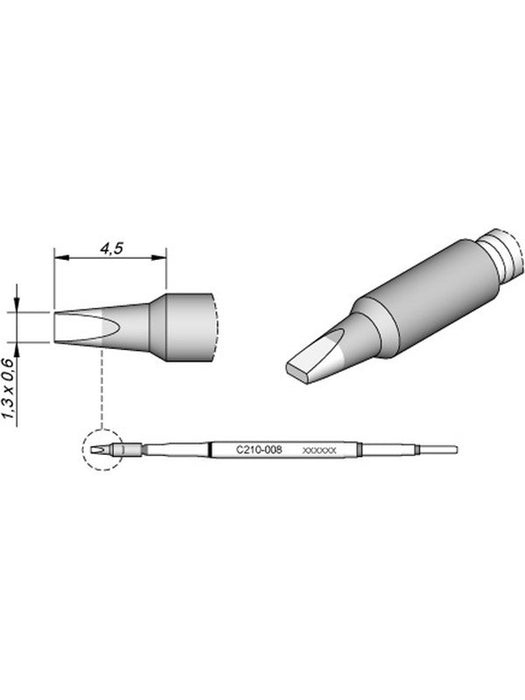 JBC 0.6mm Chisel Micro Cartridge Tip C210008 JBC - Micks Gone Bush