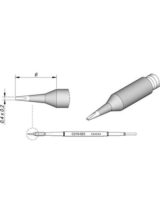 JBC 0.4x0.2mm Chisel Micro Cartridge Tip C210023 JBC - Micks Gone Bush
