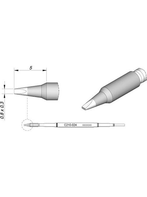 JBC 0.8x0.3mm Chisel Micro Cartridge Tip C210024 JBC - Micks Gone Bush
