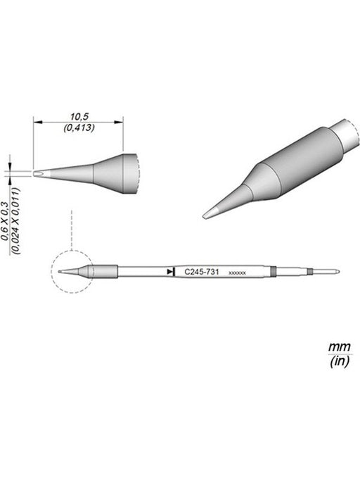 JBC 0.6mm Chisel Cartridge Tip C245731 JBC - Micks Gone Bush