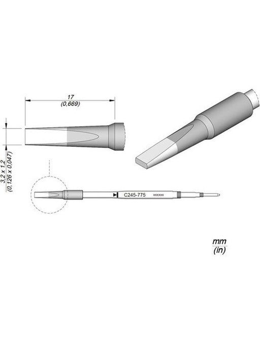 JBC Cartridge Chisel 3,2 x 1,2 C245775 JBC - Micks Gone Bush
