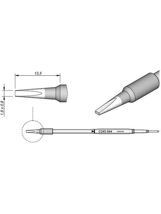 JBC 1.8mm Chisel Cartridge Tip 20mm Longer C245844 JBC - Micks Gone Bush