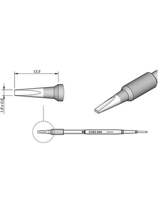 JBC 1.8mm Chisel Cartridge Tip C245944 JBC - Micks Gone Bush