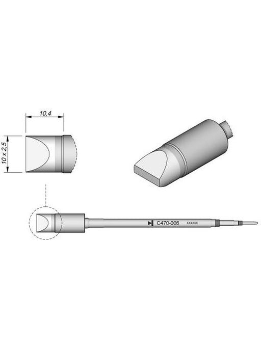 JBC 10.0x2.5mm Chisel Heavy Duty Cartridge Tip C470006 JBC - Micks Gone Bush