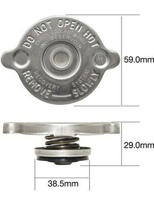 Tridon Radiator Cap 7Psi 50Kpa Recovery Type Metal Standard Bayonet CA0750 Tridon - Micks Gone Bush