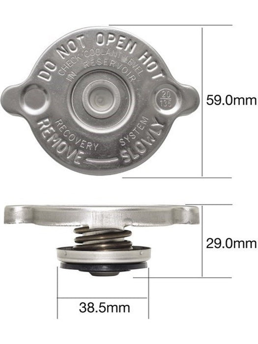 Tridon Radiator Cap 15Psi 100Kpa Recovery Type Metal Standard Bayonet CA15100 Tridon - Micks Gone Bush