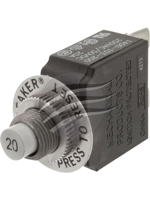 Jaylec Circuit Breaker 14 Series 20A Type III Manual Reset Panel Mount CB1720 Circuit Breakers Jaylec - Micks Gone Bush