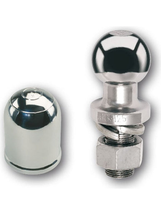 ARK Chrome Tow Ball & Cover 50mm 3.5 Ton w/ Spring Clip 7/8" X 51mm Size CCB50 ARK - Micks Gone Bush