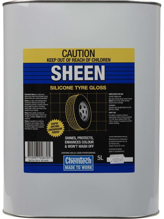 Chemtech Sheen Tyre Shine Silicone Gloss 5L CSH-5L CHEMTECH - Micks Gone Bush