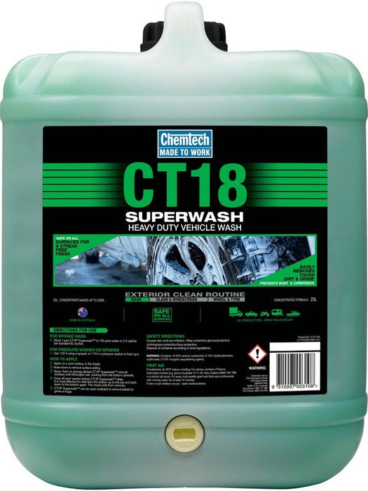 Chemtech CT18 Superwash Heavy Duty Concentrated Cleaning Solution 20L CT18-20L CHEMTECH - Micks Gone Bush