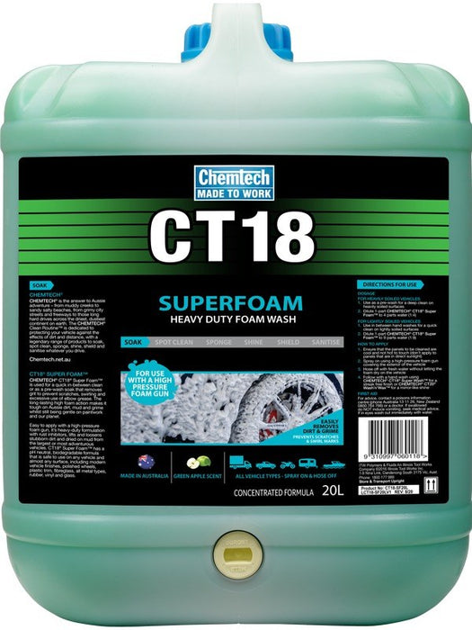 Chemtech CT18 Superfoam Heavy Duty Foam Wash 20L CT18-SF20L CHEMTECH - Micks Gone Bush