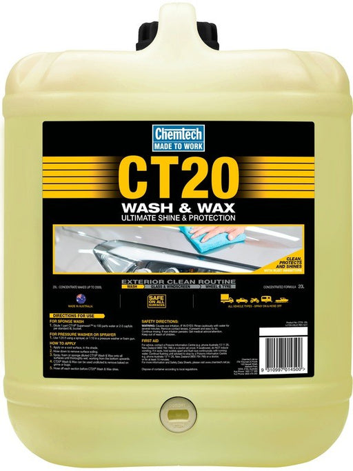 Chemtech CT20 Wash N Wax Ultimate Shine Protection 20L CT20-20L CHEMTECH - Micks Gone Bush