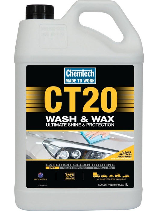 Chemtech CT20 Wash N Wax Ultimate Shine Protection 5L CT20-5L CHEMTECH - Micks Gone Bush