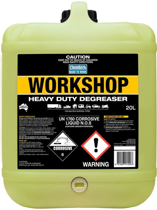 Chemtech Workshop Heavy Duty Degreaser Water Based Biodegradable 20L CWD-20L CHEMTECH - Micks Gone Bush