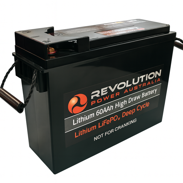Revolution Power 12V 60Ah Slimline LiFePO₄ Battery – Lightweight High-Draw Deep Batteries Revolution Power - Micks Gone Bush
