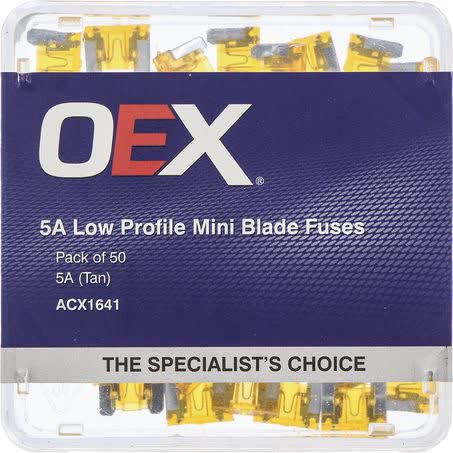 OEX Low Profile Mini Blade Fuse 5A Tan Pack Of 50 ACX1641 FUSE OEX - Micks Gone Bush