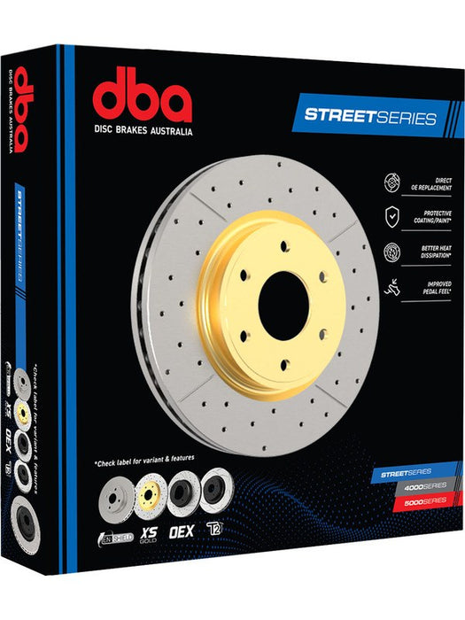 DBA Cross-Drilled Slotted Disc Brake Rotor (Single) Gold 294mm DBA2524X DBA - Micks Gone Bush