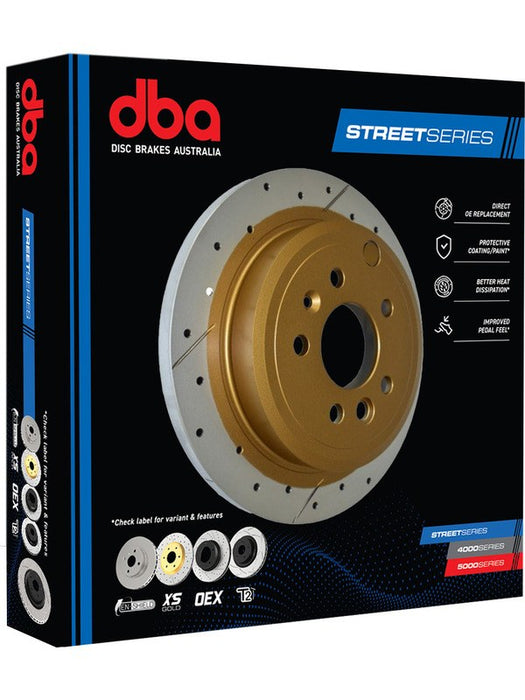 DBA Cross-Drilled Slotted Disc Brake Rotor (Single) Gold 259mm DBA543X DBA - Micks Gone Bush