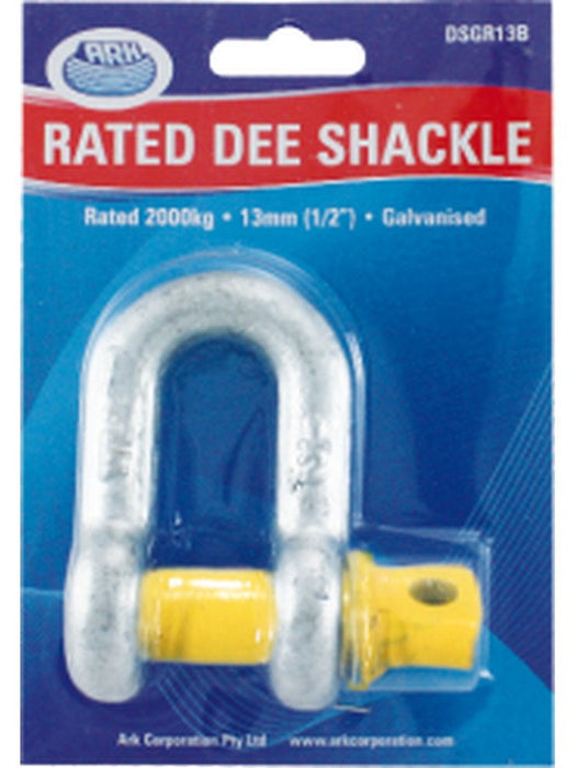 ARK D-Shackle 13mm 1/2 Galvanised 2000kg - Blister DSGR13B ARK - Micks Gone Bush