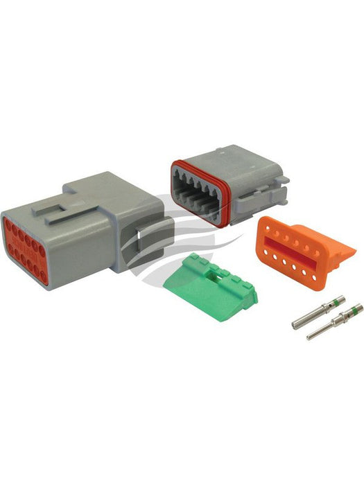 Deutsch Dt Series 12 Way Connector Kit Incl Green Band Terminals DT12-1 Deutsch - Micks Gone Bush