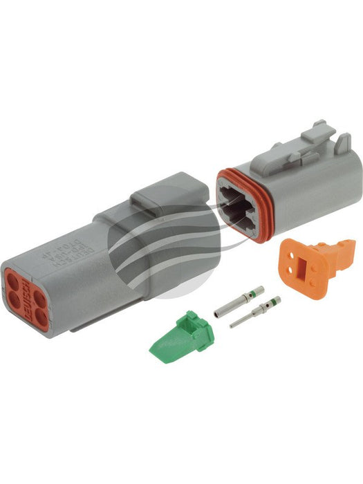 Deutsch Dt Series 4 Way Connector Kit Incl Green Band Terminals & Wedges DT4-1 Deutsch - Micks Gone Bush