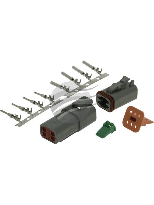 Deutsch Dt Series 4 Way Connector Kit Incl F Crimp Terminals And Wedges DT4 Weatherproof Connectors Deutsch - Micks Gone Bush