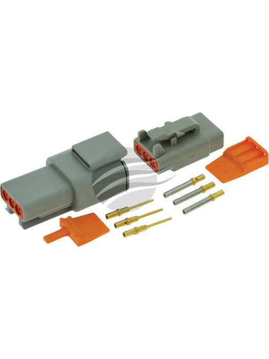 Deutsch Dtm Series 3 Way Connector Kit Incl Gold Terminals And Wedges DTM3 Weatherproof Connectors Deutsch - Micks Gone Bush