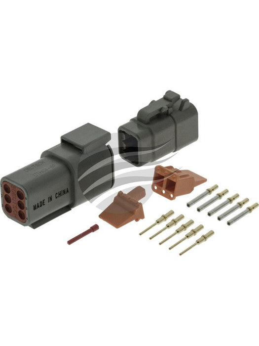 Deutsch Dtm Series 6 Way Connector Kit Incl Gold Terminals And Wedges DTM6 Deutsch - Micks Gone Bush