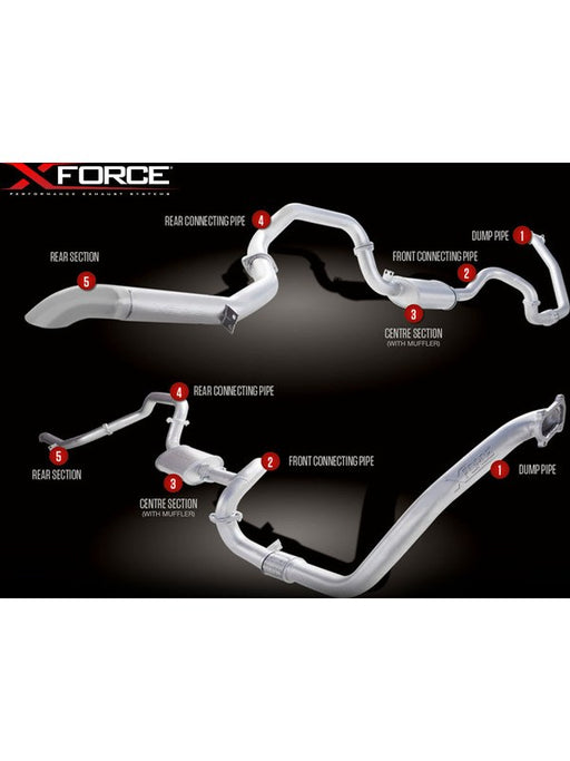 XForce 3 Turbo Back System Raw 409 Stainless Steel E4-TL80-02-TBS Xforce - Micks Gone Bush