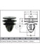 Jaylec Pack 10 Automotive Fastener Universal Black Plastic EAF0001-10 Fasteners Jaylec - Micks Gone Bush