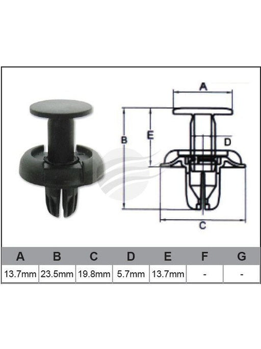 Jaylec Pack 10 Automotive Fastener Honda Black Plastic EAF0027-10 Fasteners Jaylec - Micks Gone Bush