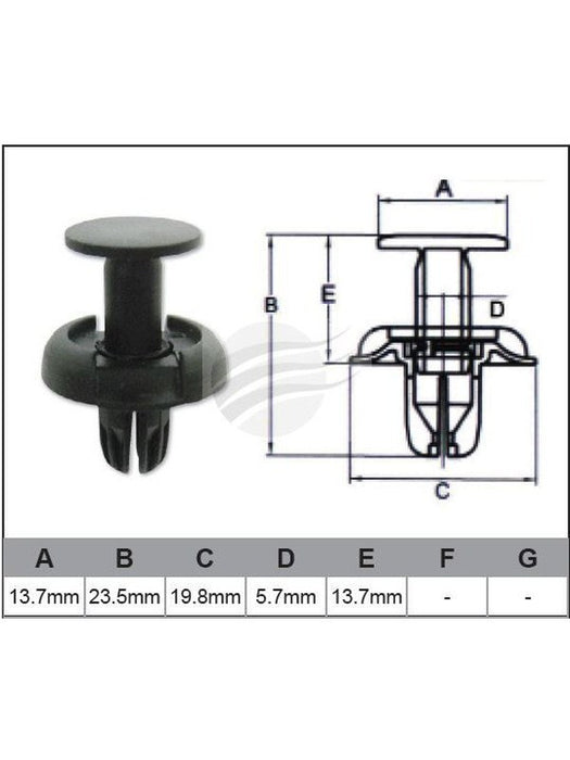 Jaylec Pack 10 Automotive Fastener Honda Black Plastic EAF0027-10 Fasteners Jaylec - Micks Gone Bush