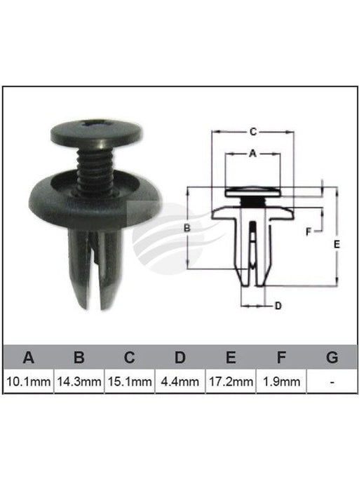 Jaylec Pack 10 Automotive Fastener For Toyota Black Plastic EAF0029-10 Fasteners Jaylec - Micks Gone Bush