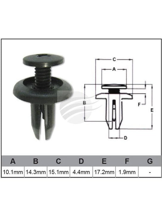 Jaylec Pack 10 Automotive Fastener For Toyota Black Plastic EAF0029-10 Fasteners Jaylec - Micks Gone Bush
