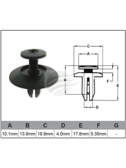 Jaylec Pack 10 Automotive Fastener For Mazda Black Plastic EAF0030-10 Fasteners Jaylec - Micks Gone Bush