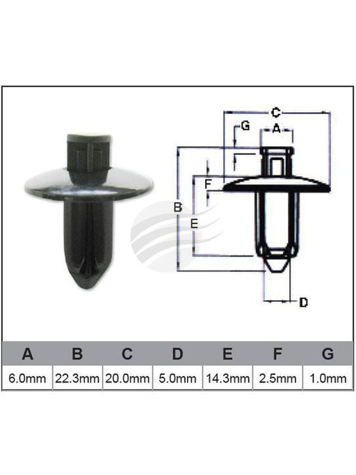 Jaylec Pack 10 Automotive Fastener For Nissan Black Plastic EAF0031-10 Fasteners Jaylec - Micks Gone Bush